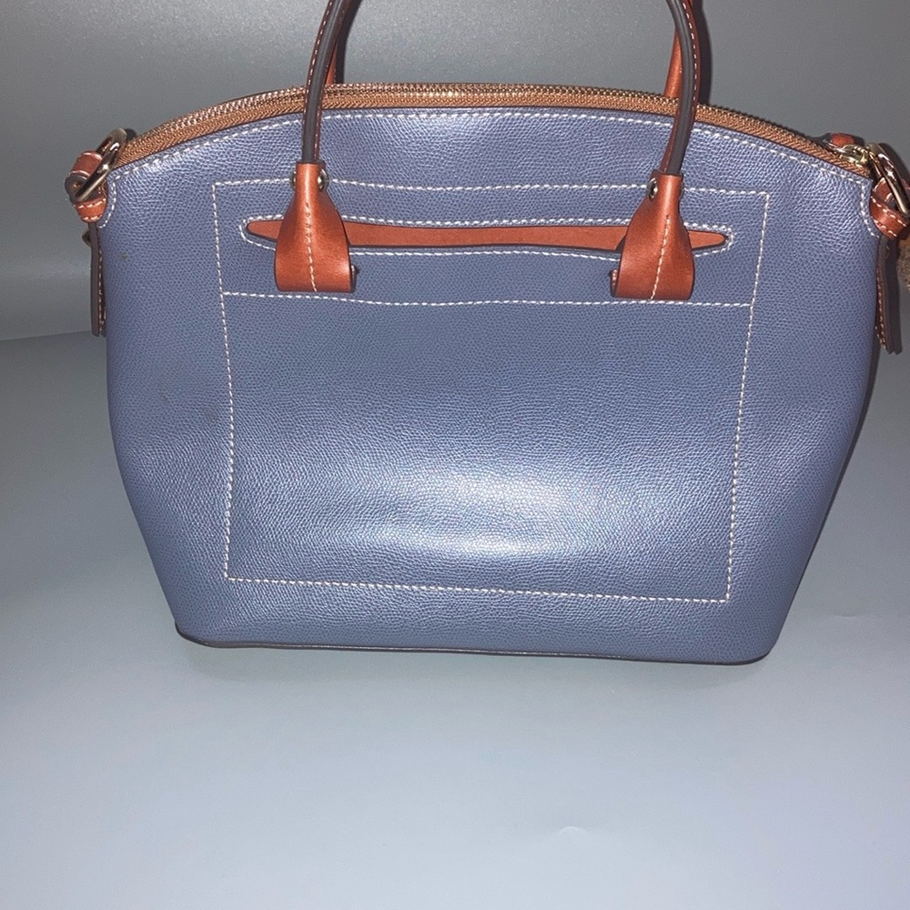 Elegant Blue and Brown Handbag - Picture 4 of 6